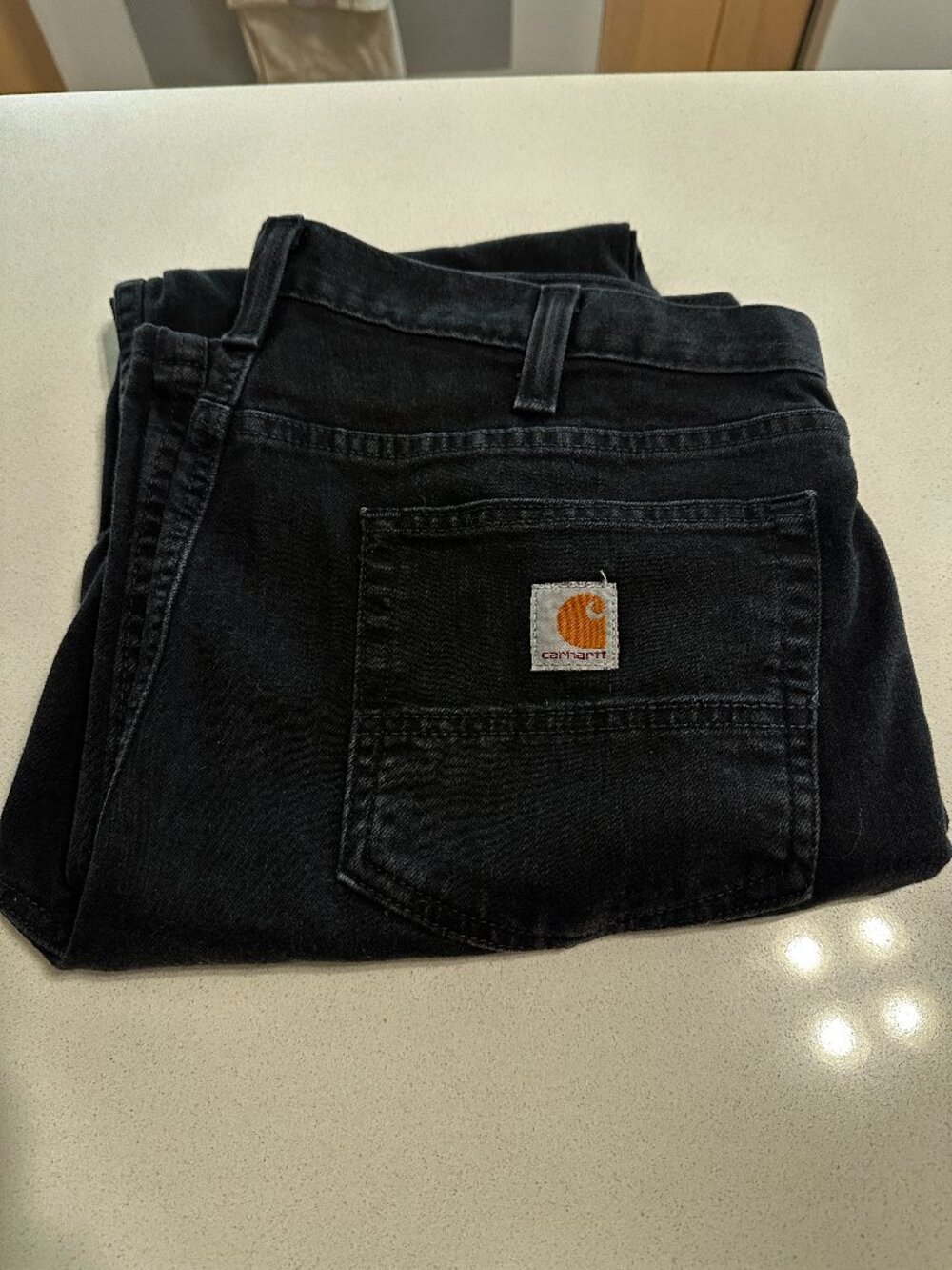Carhartt Men's Relaxed Fit Dark Black Denim Jeans 36x32
